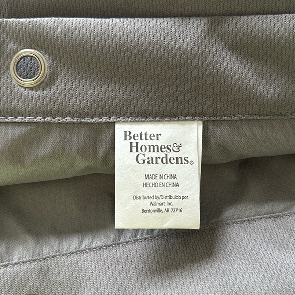 Better Homes & Gardens Waterproof Gray Fabric Shower Curtain & Liner, 70" x 72" - Picture 2 of 7